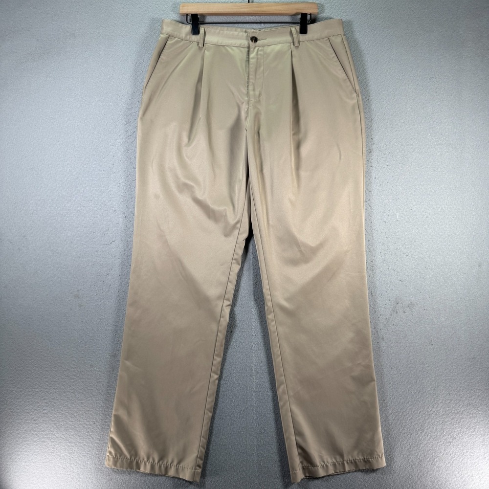 Adidas Climalite Chino Pants Mens 35x34‎ Brown Straight Leg Golf Active Comfort